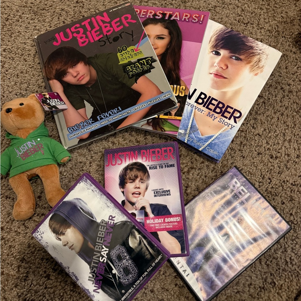 Justin Bieber Collection with Purple and Green Accents